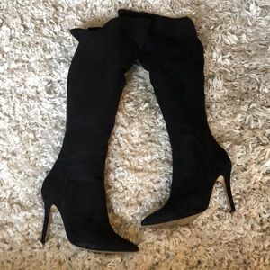Over the knee black boots